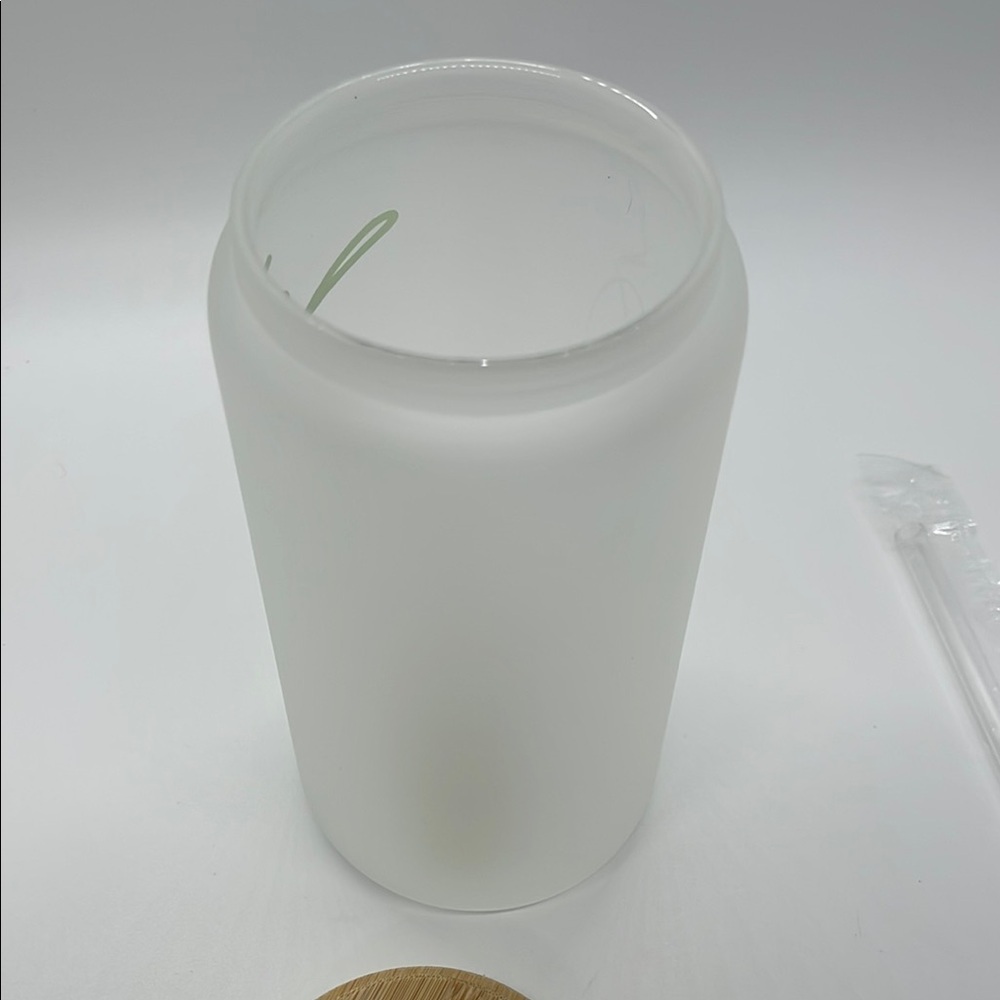 NWOT White Bride Glass Jar with Bamboo Lid - Picture 6 of 6